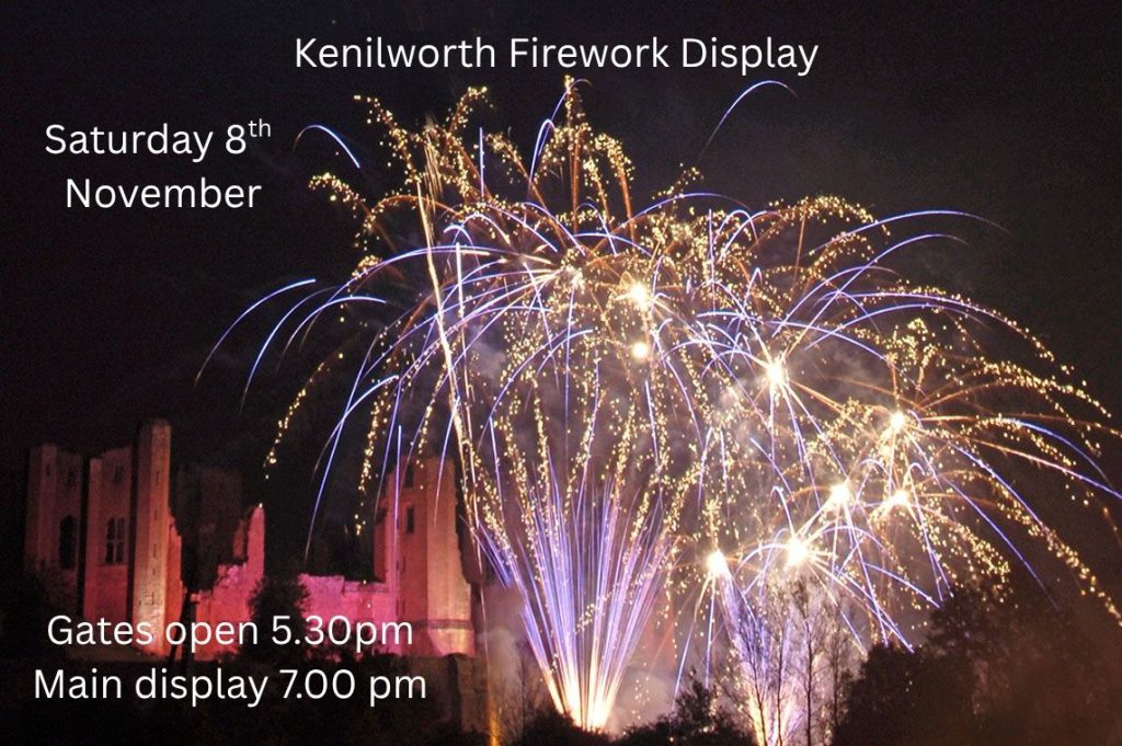 Kenilworth Firework Display 2025 Saturday 8th November